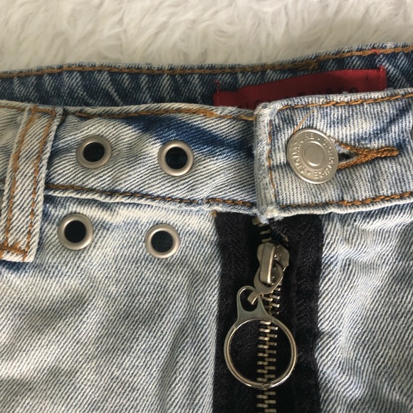 NWOT Distressed Denim Skirt - Picture 6 of 8